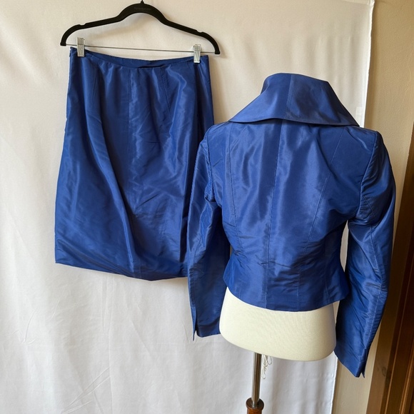 PAUW AMSTERDAM SILK BLAZER SKIRT SET LINED 1 US 6 ELEGANT WEDDING GUEST GLAMOUR - Picture 9 of 12
